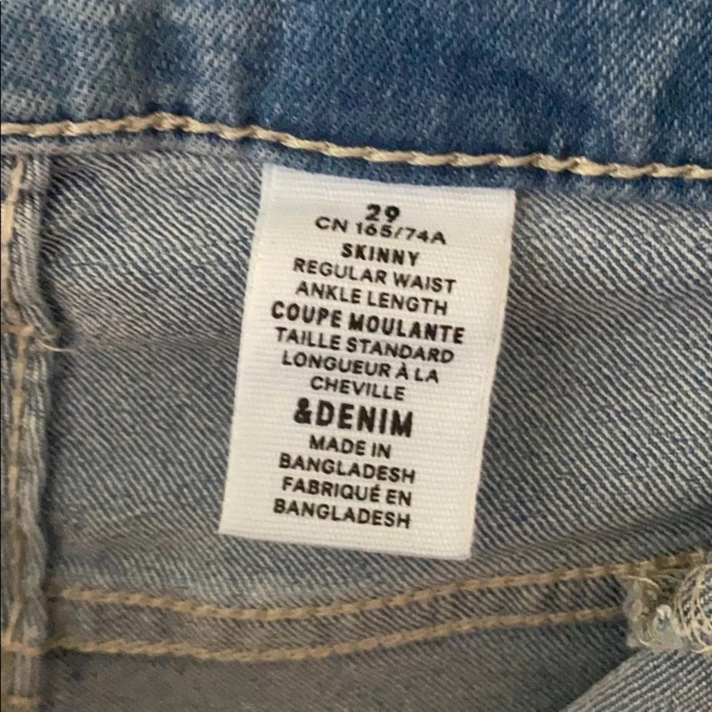 &Denim Womens Skinny Jeans Size 29 Regular Waist Ankle Length Blue - Picture 6 of 7